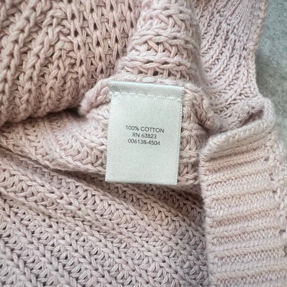 Christopher & Banks Pink 100% Cotton Knit Sweater Size Large - Picture 4 of 7